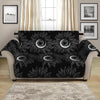 White And Black Sunflower Pattern Print Loveseat Protector
