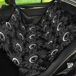White And Black Sunflower Pattern Print Pet Car Back Seat Cover