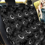 White And Black Sunflower Pattern Print Pet Car Back Seat Cover