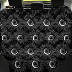 White And Black Sunflower Pattern Print Pet Car Back Seat Cover