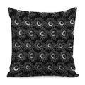 White And Black Sunflower Pattern Print Pillow Cover
