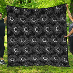 White And Black Sunflower Pattern Print Quilt