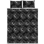 White And Black Sunflower Pattern Print Quilt Bed Set