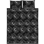 White And Black Sunflower Pattern Print Quilt Bed Set