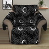 White And Black Sunflower Pattern Print Recliner Protector