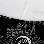 White And Black Sunflower Pattern Print Sofa Cover