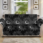 White And Black Sunflower Pattern Print Sofa Protector