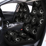 White And Black Sunflower Pattern Print Universal Fit Car Seat Covers