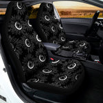 White And Black Sunflower Pattern Print Universal Fit Car Seat Covers