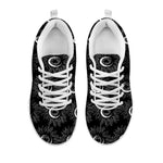 White And Black Sunflower Pattern Print White Sneakers