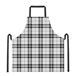 White And Black Tartan Pattern Print Apron