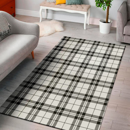 White And Black Tartan Pattern Print Area Rug