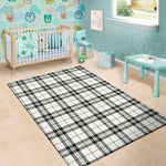 White And Black Tartan Pattern Print Area Rug