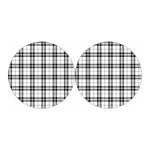 White And Black Tartan Pattern Print Car Coasters
