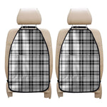 White And Black Tartan Pattern Print Car Seat Organizers