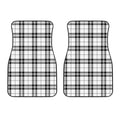 White And Black Tartan Pattern Print Front Car Floor Mats