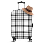 White And Black Tartan Pattern Print Luggage Cover