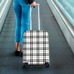 White And Black Tartan Pattern Print Luggage Cover