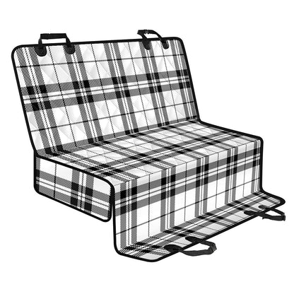 White And Black Tartan Pattern Print Pet Car Back Seat Cover