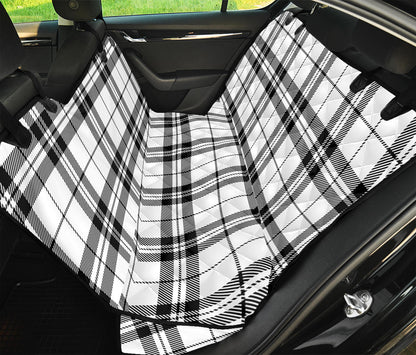 White And Black Tartan Pattern Print Pet Car Back Seat Cover