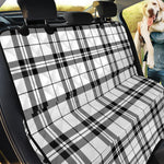 White And Black Tartan Pattern Print Pet Car Back Seat Cover