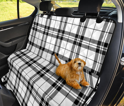 White And Black Tartan Pattern Print Pet Car Back Seat Cover