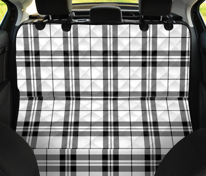 White And Black Tartan Pattern Print Pet Car Back Seat Cover