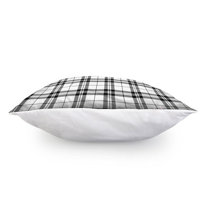 White And Black Tartan Pattern Print Pillow Cover