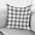 White And Black Tartan Pattern Print Pillow Cover