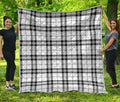 White And Black Tartan Pattern Print Quilt