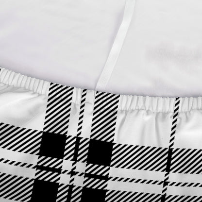 White And Black Tartan Pattern Print Sofa Cover