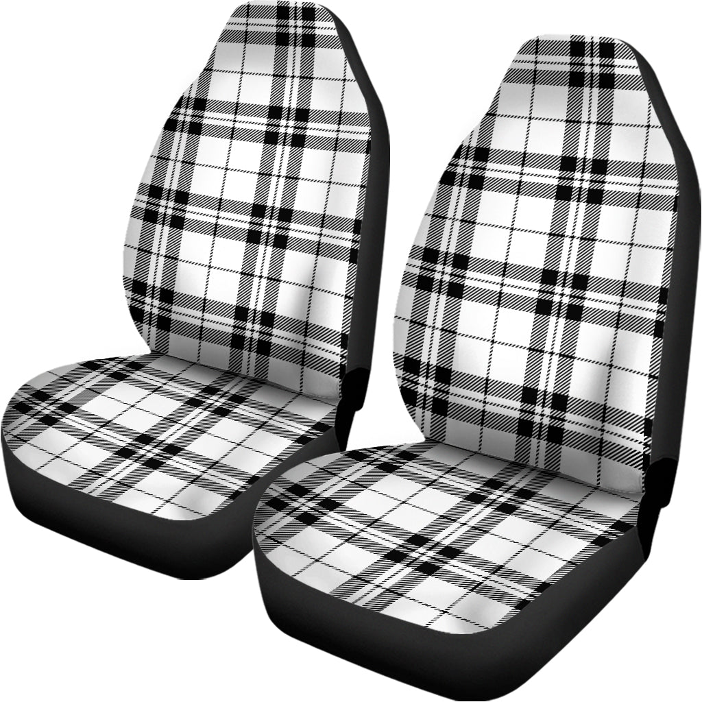 White And Black Tartan Pattern Print Universal Fit Car Seat Covers