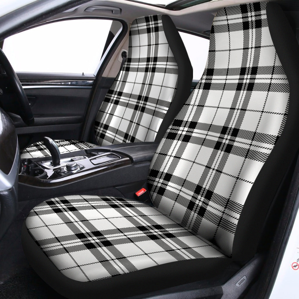 White And Black Tartan Pattern Print Universal Fit Car Seat Covers