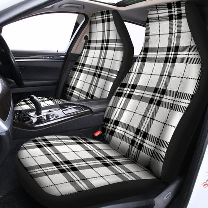 White And Black Tartan Pattern Print Universal Fit Car Seat Covers
