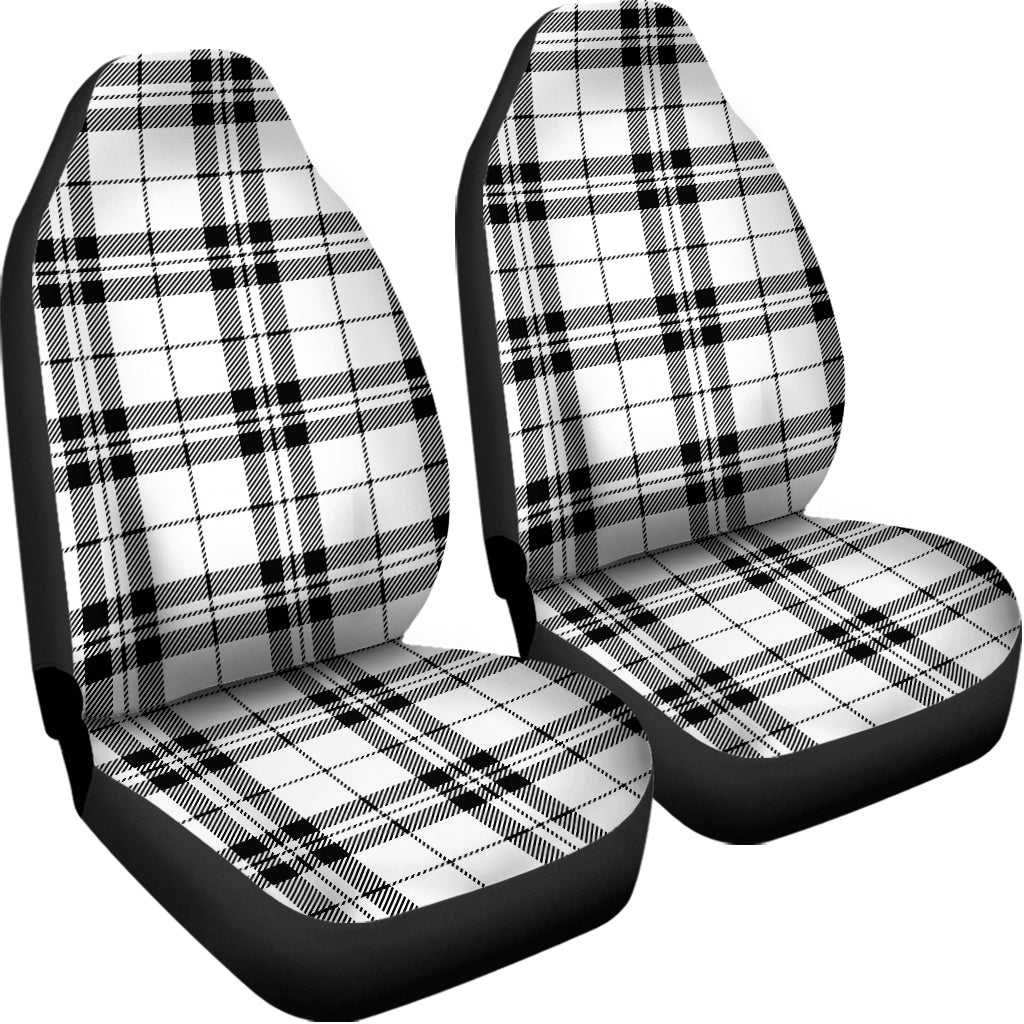 White And Black Tartan Pattern Print Universal Fit Car Seat Covers