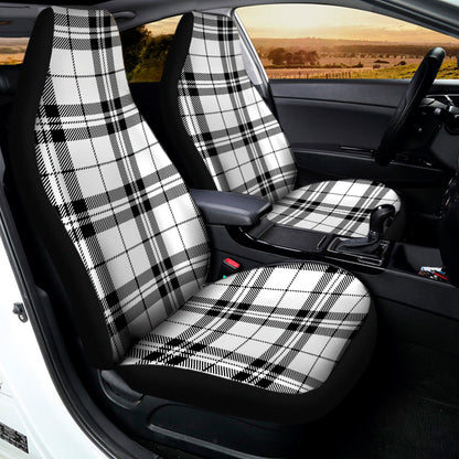White And Black Tartan Pattern Print Universal Fit Car Seat Covers