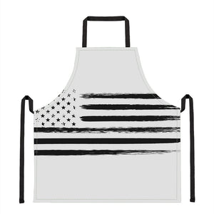 White And Black USA Flag Print Apron