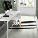 White And Black USA Flag Print Area Rug