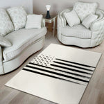 White And Black USA Flag Print Area Rug
