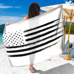 White And Black USA Flag Print Beach Sarong Wrap