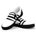 White And Black USA Flag Print Black Slip On Sneakers