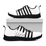 White And Black USA Flag Print Black Sneakers