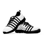 White And Black USA Flag Print Black Sneakers