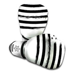 White And Black USA Flag Print Boxing Gloves