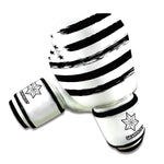 White And Black USA Flag Print Boxing Gloves