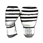 White And Black USA Flag Print Boxing Gloves