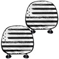 White And Black USA Flag Print Car Headrest Covers