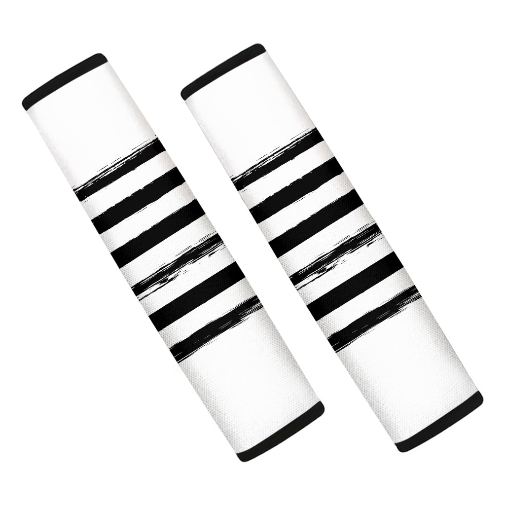 White And Black USA Flag Print Car Seat Belt Covers
