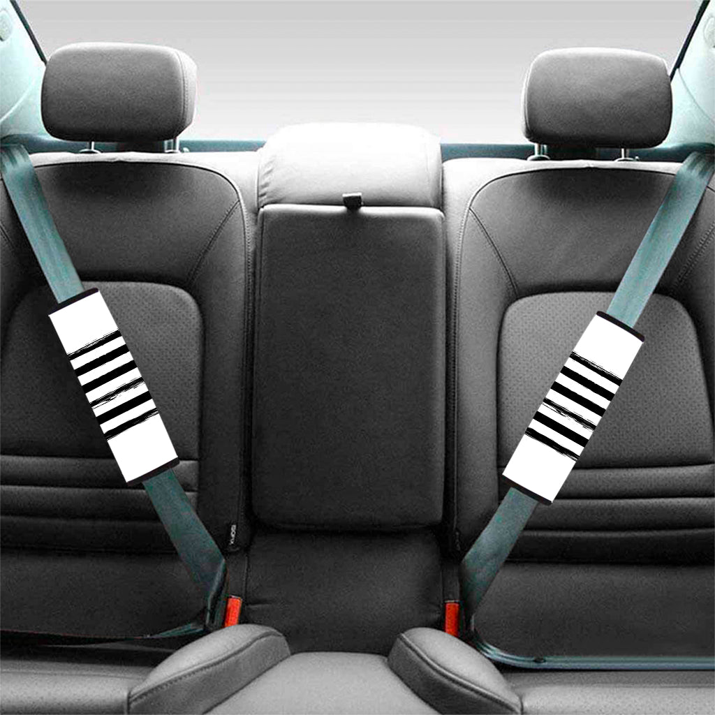 White And Black USA Flag Print Car Seat Belt Covers