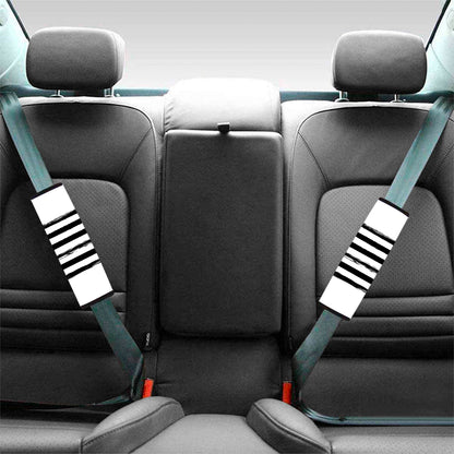 White And Black USA Flag Print Car Seat Belt Covers